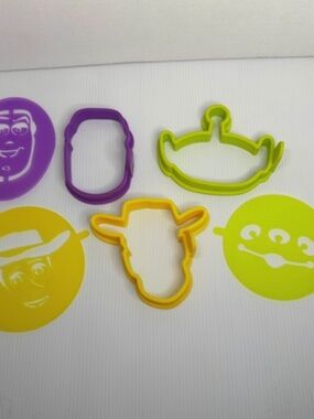 Pampered Chef Toy Story Disney Pixar Pancake Molds Stencils Woody Buzz Cutters